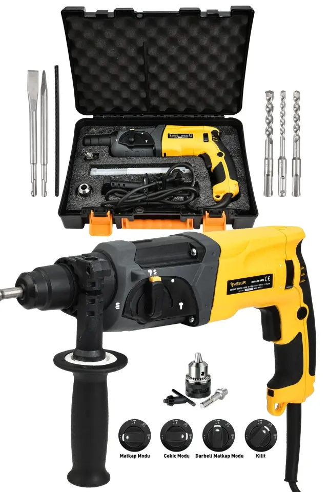 Assur Asr520 850W Darbeli Metal Şanzıman Kırıcı Delici Hilti Matkap