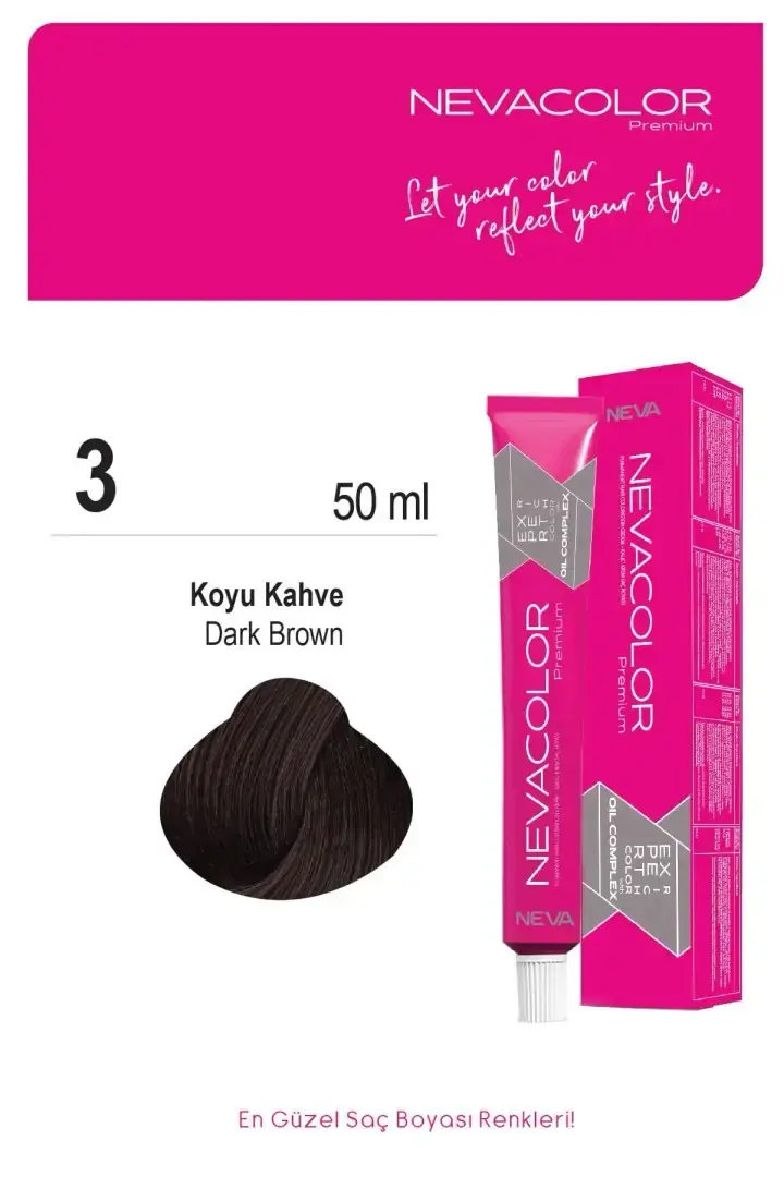 NEVA COLOR TÜP 3 KOYU KAHVE(OKSİDAN DAHİL)