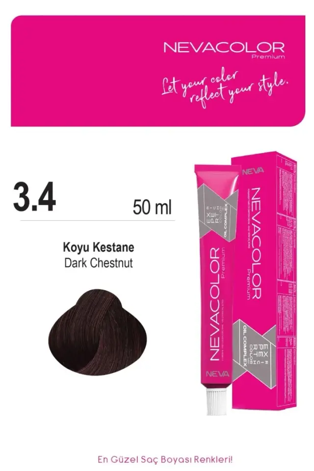 NEVA COLOR TÜP 3,4 KOYU KESTANE(OKSİDAN DAHİL)