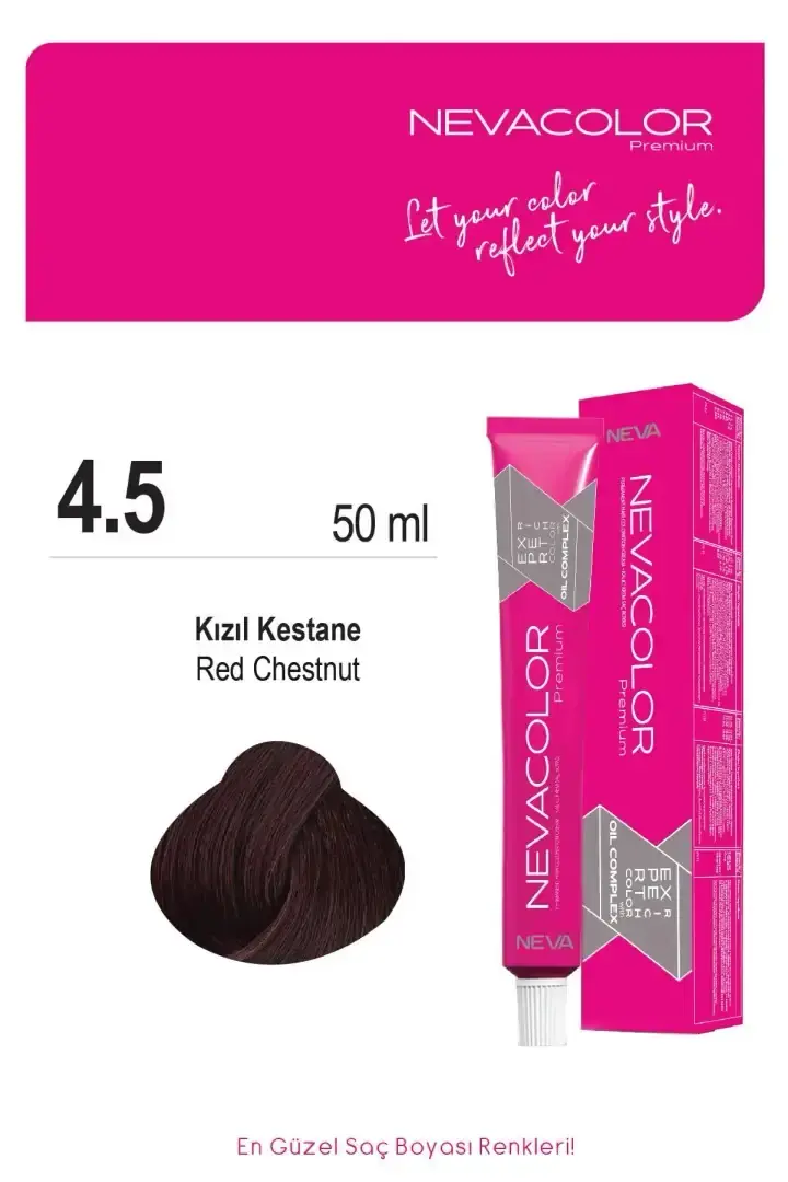 NEVA COLOR TÜP 4,5 KIZIL KESTANE(OKSİDAN DAHİL)