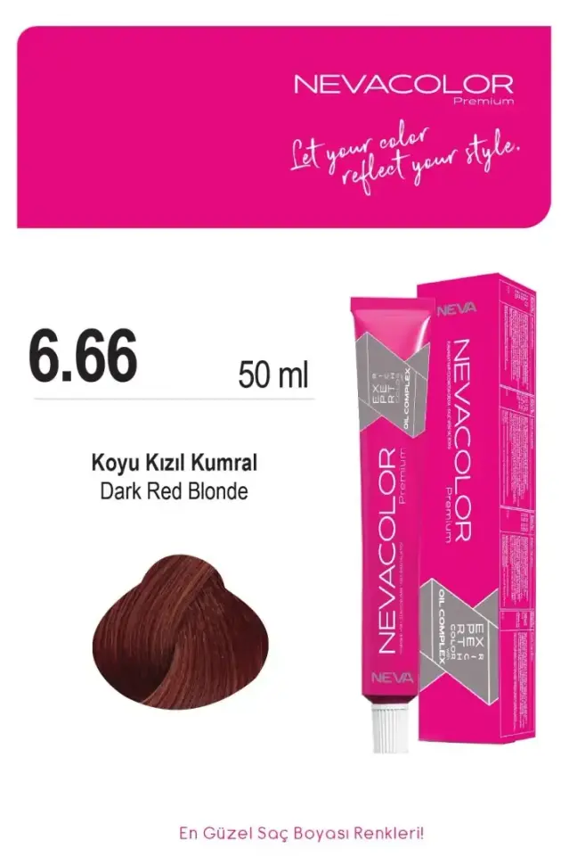 NEVA COLOR TÜP 6,66 KOYU KIZIL KUMRAL(OKSİDAN DAHİL)