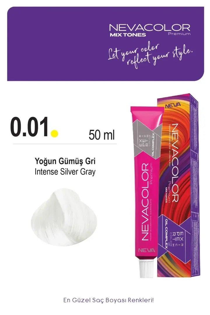 NEVA COLOR TÜP 0,01 YOĞUN GÜMÜŞ GRİ(OKSİDAN DAHİL)