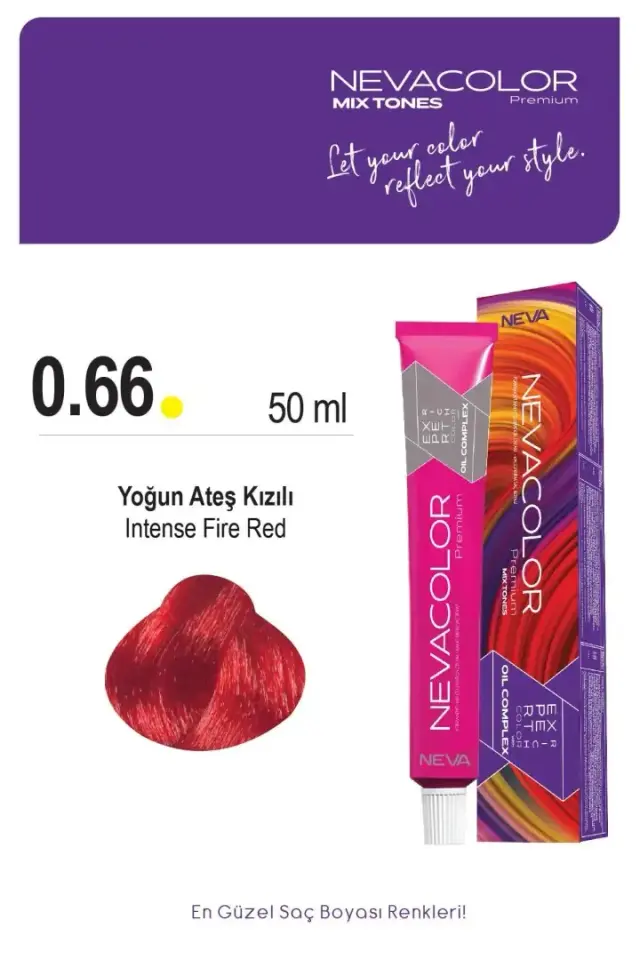 NEVA COLOR TÜP 0,66 YOĞUN ATEŞ KIZILI(OKSİDAN DAHİL)