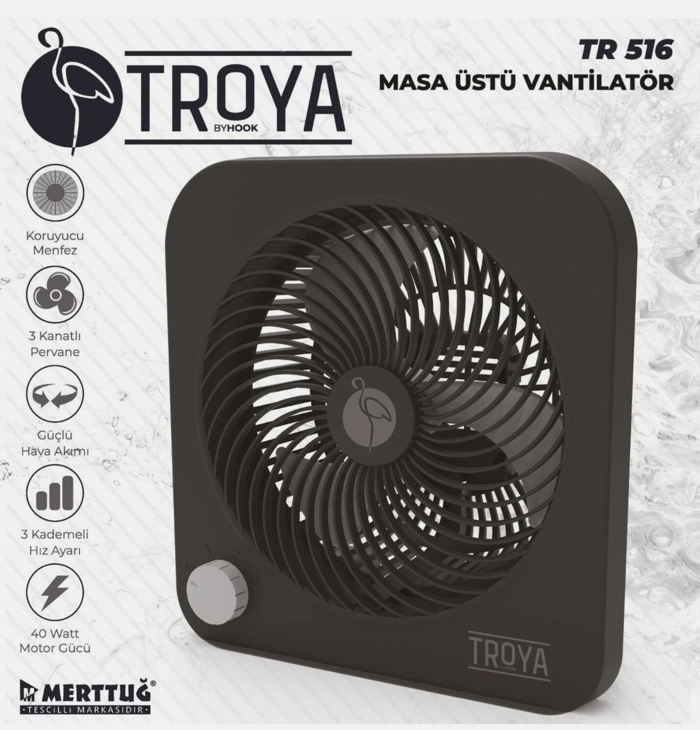 TROYA TR-516 VANTİLATÖR MASA ÜSTÜ