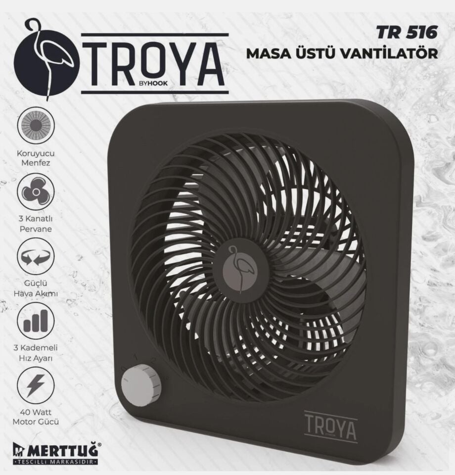 TROYA TR-516 VANTİLATÖR MASA ÜSTÜ